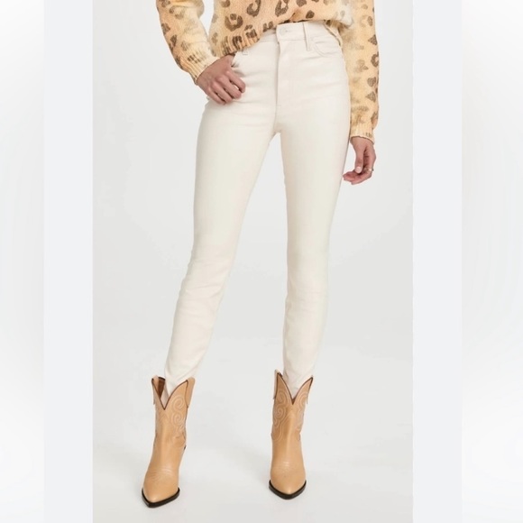 MOTHER Pants - NWT MOTHER jeans the super swooner faux leather pants in egt egret color size 26